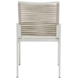 Maklaine Contemporary Cream Rope Fabric Outdoor Patio Dining Side Chair