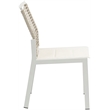 Maklaine Contemporary Cream Rope Fabric Outdoor Patio Dining Side Chair