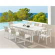 Maklaine Contemporary Cream Rope Fabric Outdoor Patio Dining Side Chair