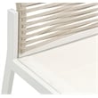 Maklaine Contemporary Cream Rope Fabric Outdoor Patio Dining Side Chair