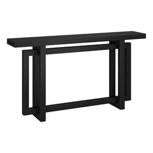 Maklaine Engineered Wood Contemporary 55&quot Black Grain MDF Console Table