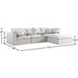 Maklaine Contemporary Cream Durable Linen Fabric Modular Sectional