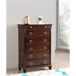 Maklaine Engineered Wood Transitional 6 Drawer Chest in Cappuccino