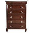 Maklaine Engineered Wood Transitional 6 Drawer Chest in Cappuccino