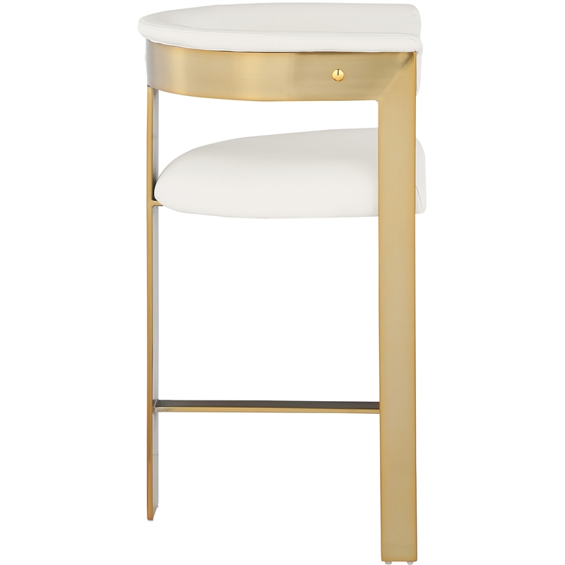 Maklaine Contemporary Cream Vegan Leather Counter Stool (Set of 2)