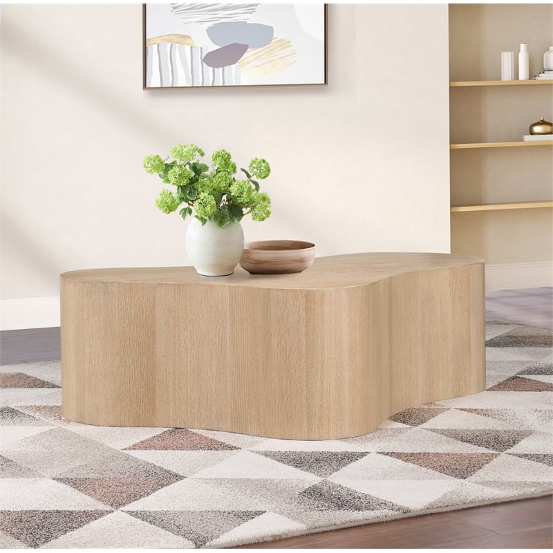 Maklaine Engineered Wood Modern / Contemporary Natural Coffee Table