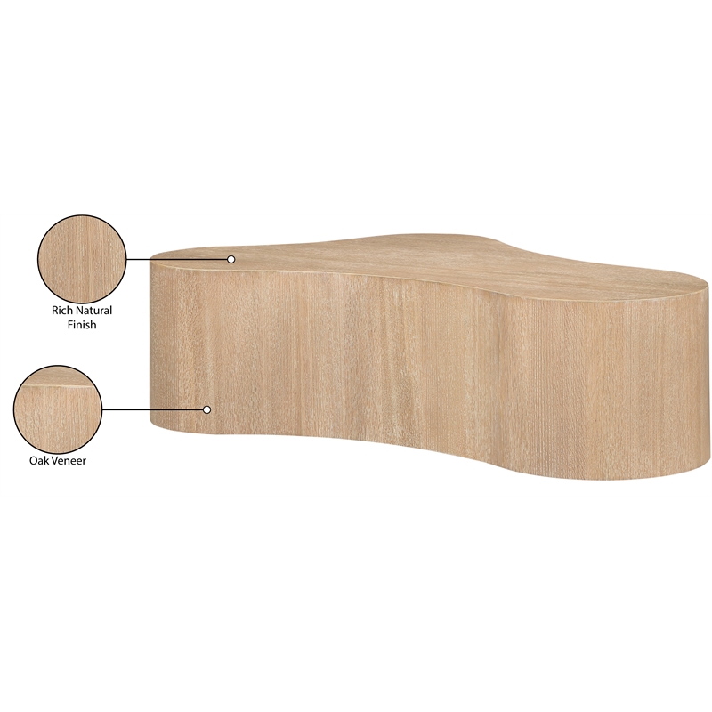 Maklaine Engineered Wood Modern / Contemporary Natural Coffee Table