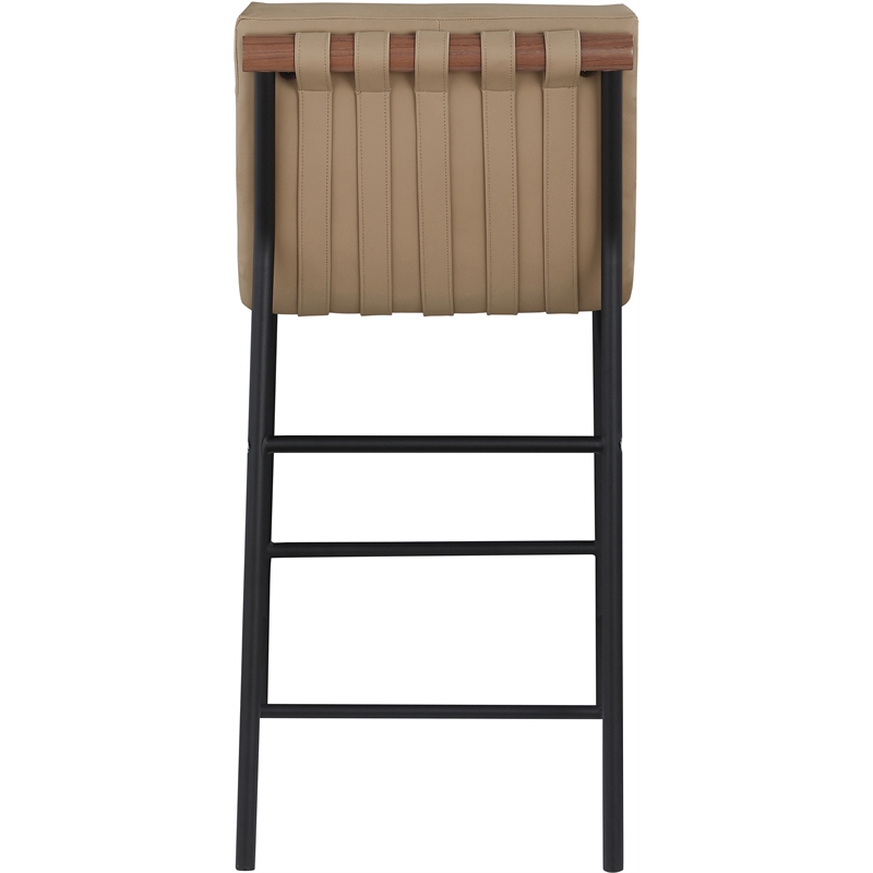 Maklaine Modern / Contemporary Tan Vegan Faux Leather Counter Stool