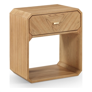 Maklaine Engineered Wood Mid-Century Natural Ash Veneer Night stand