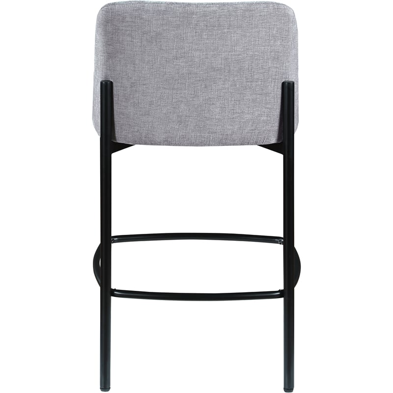 Maklaine Chenille Grey Stool Set Contemporary 17.5