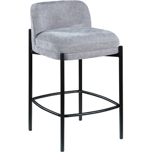 Maklaine Chenille Grey Stool Set Contemporary 17.5&quot x 19.5&quot x 32.5&quot Unassembled