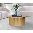 Maklaine Modern / Contemporary Round Brushed Gold Metal Coffee Table