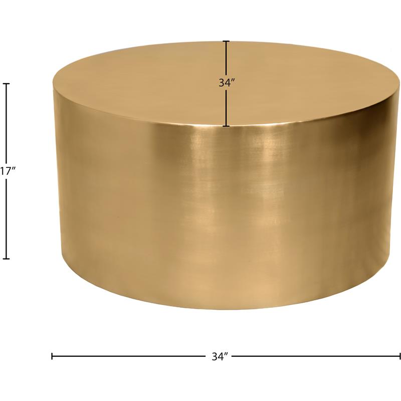 Maklaine Modern / Contemporary Round Brushed Gold Metal Coffee Table