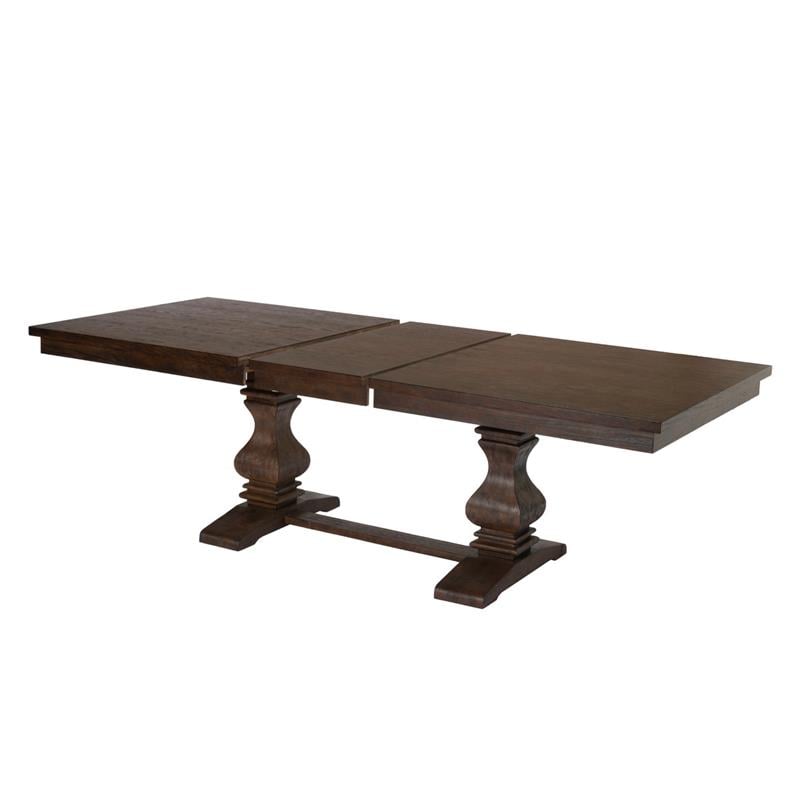 Maklaine Walnut Wood Extendable Dining Table with Removeable 18