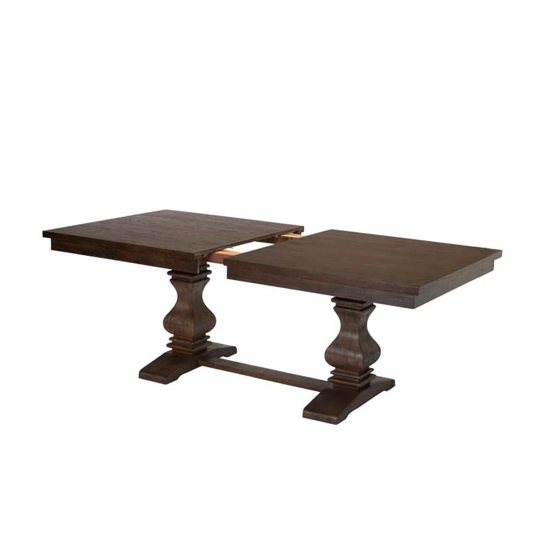 Maklaine Walnut Wood Extendable Dining Table with Removeable 18