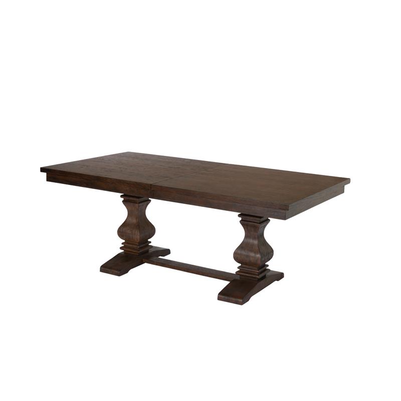 Maklaine Walnut Wood Extendable Dining Table with Removeable 18