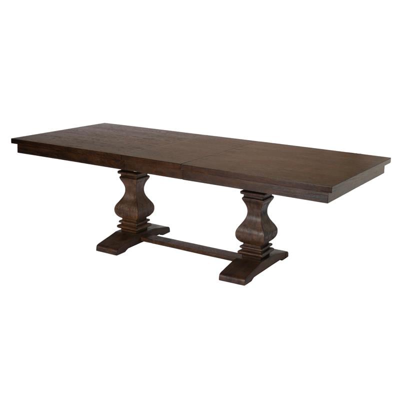 Maklaine Walnut Wood Extendable Dining Table with Removeable 18