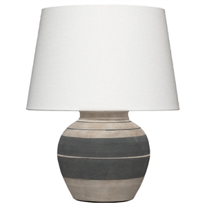 Maklaine Contemporary Ceramic Table Lamp in Beige and Dark Grey Ceramic