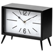 Maklaine Contemporary Black Metal Rectangular Vintage Styled Table Clock