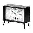 Maklaine Contemporary Black Metal Rectangular Vintage Styled Table Clock