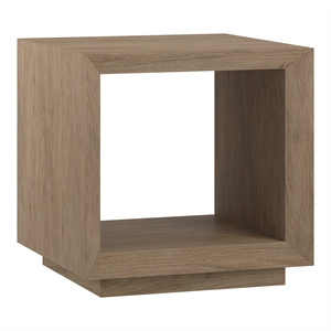 Maklaine Engineered Wood Contemporary 22&quot Antiqued Gray Oak MDF Side Table