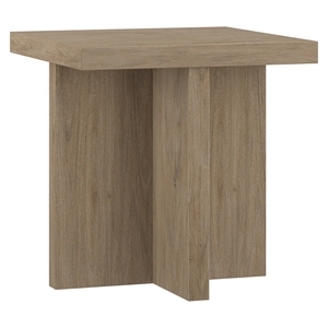Maklaine Engineered Wood Contemporary 22&quot Antiqued Gray Oak MDF Side Table