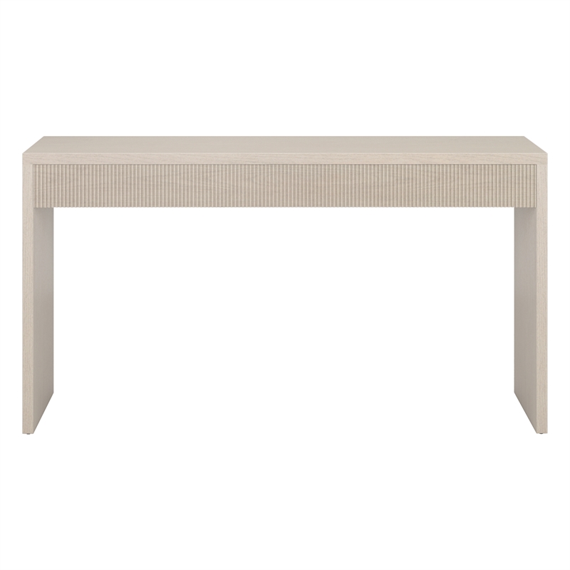 Maklaine Engineered Wood Alder White Console Table Rectangular Easy Assembly 55