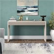 Maklaine Engineered Wood Alder White Console Table Rectangular Easy Assembly 55