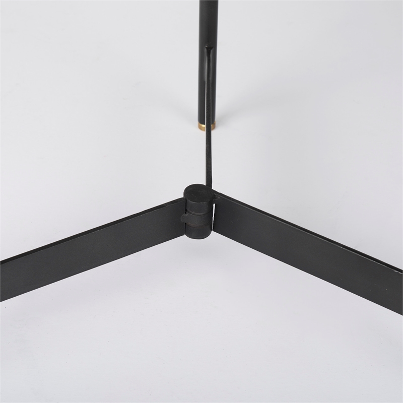 Maklaine 22.5L x 22.5W x 20.8H Brown Wood & Black Metal Base Nesting Side Tables