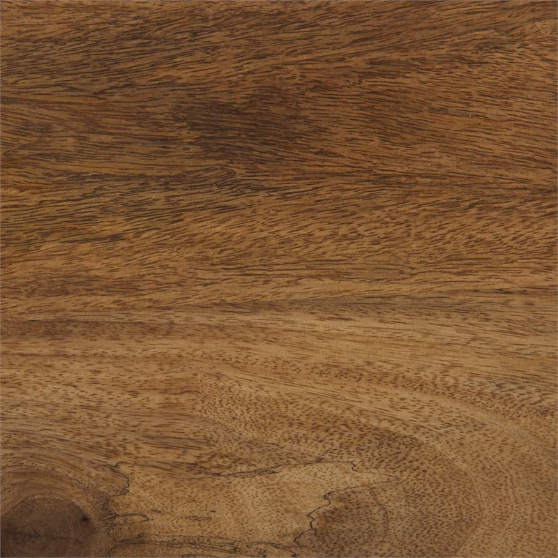 Maklaine 22.5L x 22.5W x 20.8H Brown Wood & Black Metal Base Nesting Side Tables