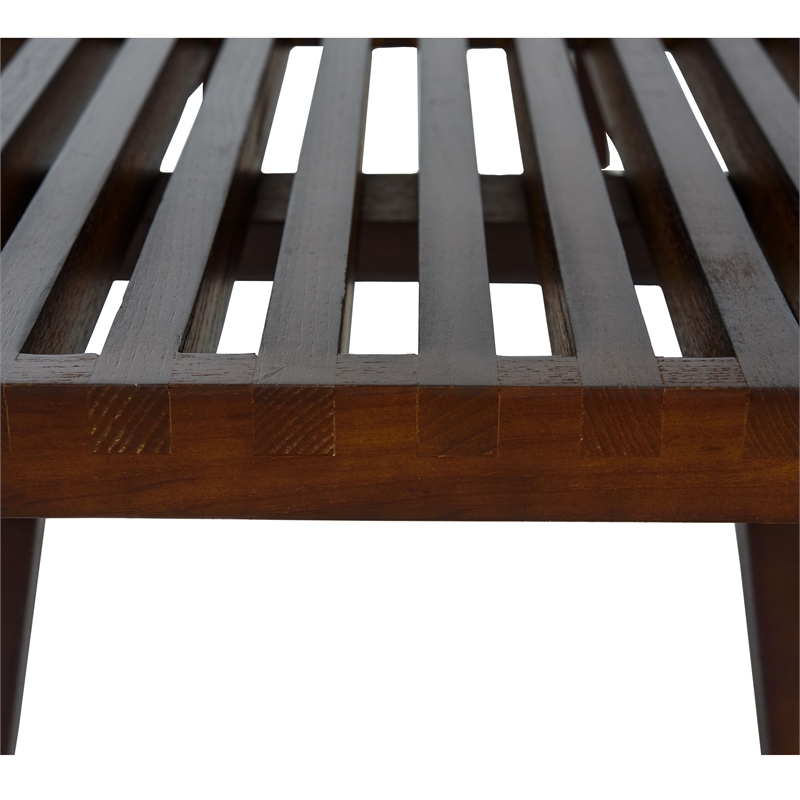 Maklaine Mid-Century Inwood Platform Bench in Dark Walnut - 4 Feet