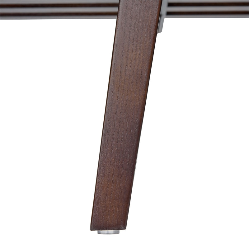 Maklaine Mid-Century Inwood Platform Bench in Dark Walnut - 4 Feet