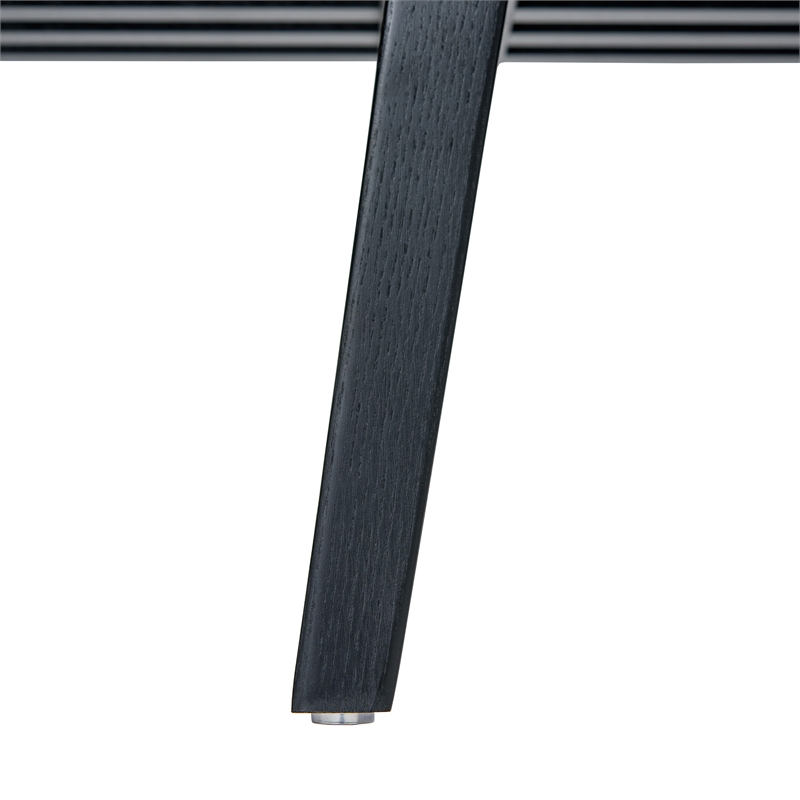Maklaine Mid-Century Wood Platform Bench in Black Finish - 4 Feet