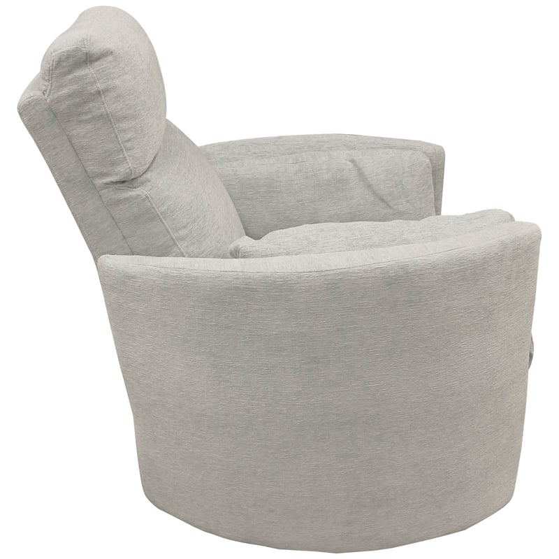 Maklaine Polyester Power Swivel Glider Recliner in Mineral White