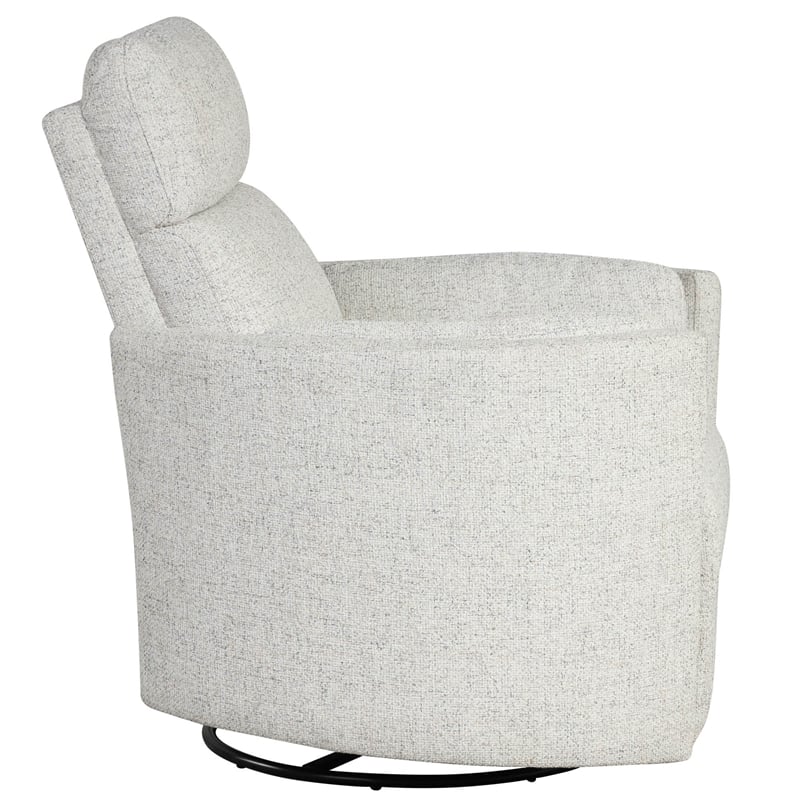 Maklaine Fabric Power Swivel Glider Recliner in NaturalQuartz Finish