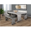 Maklaine Traditional Alpine Gray Wood Breakfast Nook Dining Set