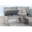 Maklaine Traditional Alpine Gray Wood Breakfast Nook Dining Set