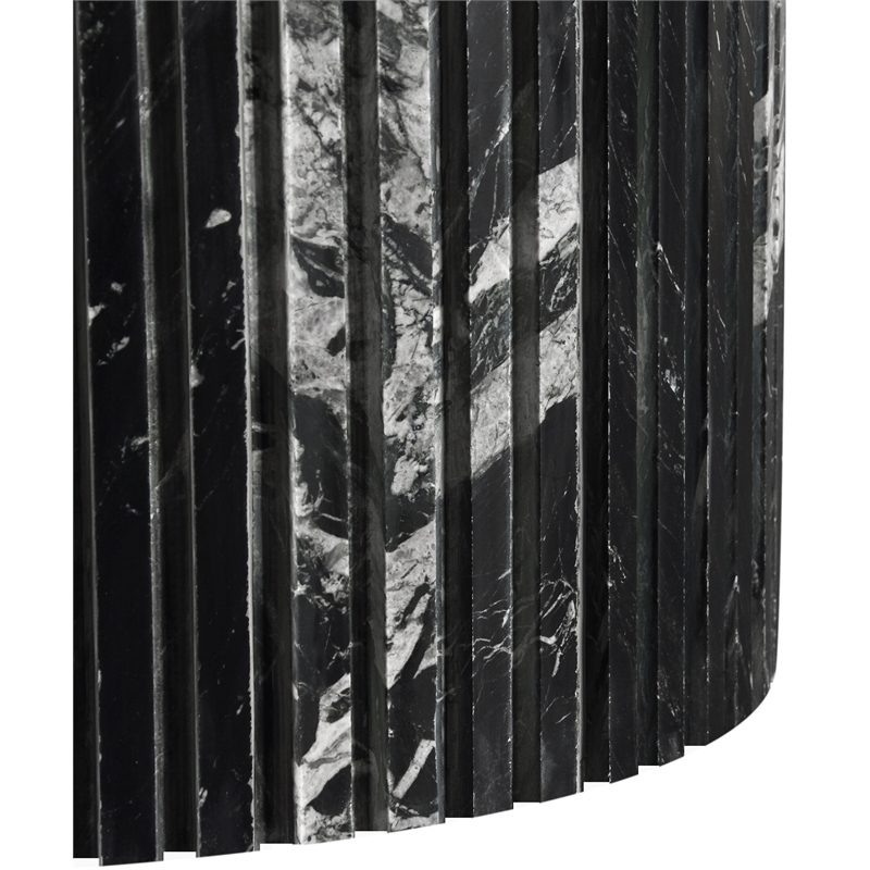 Maklaine Contemporary Black Marble with White Veining Dining Table
