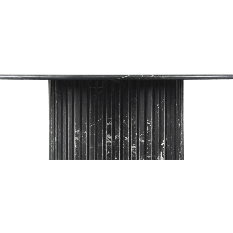 Maklaine Contemporary Black Marble with White Veining Dining Table