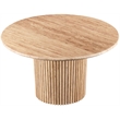 Maklaine Contemporary Natural Beige Travertine Stone Dining Table
