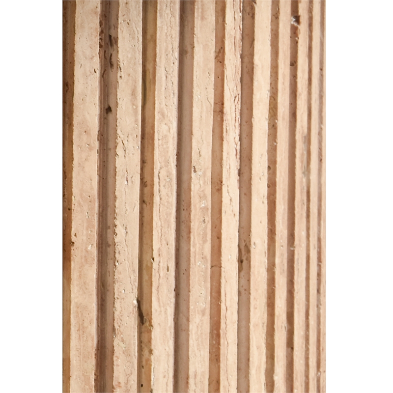 Maklaine Contemporary Natural Beige Travertine Stone Dining Table