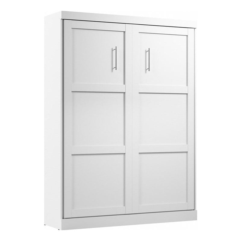 Maklaine Contemporary Queen Murphy Bed 65-inch Space-Saving in White