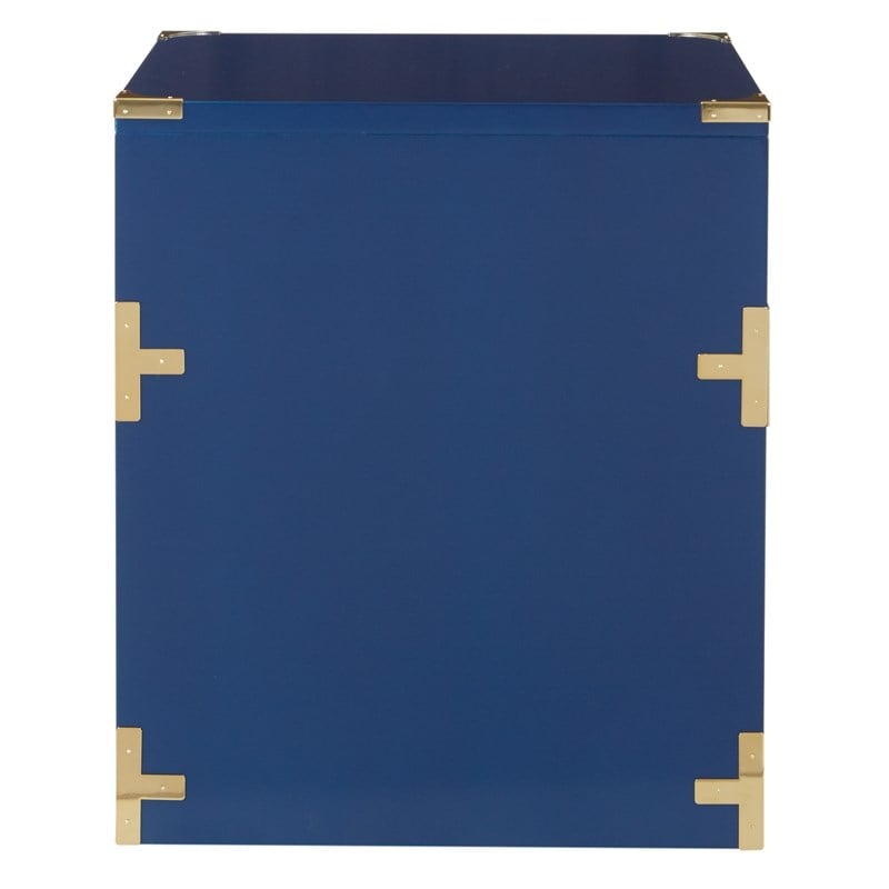 Maklaine 2 Drawer File Cabinet in Lapis Blue Engineered Wood Fully Assembled