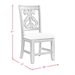 Maklaine Transitional Wood Swirl Back Side Chair Set in White