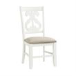 Maklaine Transitional Wood Swirl Back Side Chair Set in White