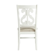 Maklaine Transitional Wood Swirl Back Side Chair Set in White