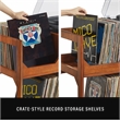 Maklaine Contemporary Wood Large Record Storage Console Walnut