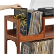 Maklaine Contemporary Wood Large Record Storage Console Walnut
