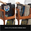 Maklaine Contemporary Wood Medium Record Storage Console Walnut