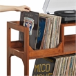 Maklaine Contemporary Wood Medium Record Storage Console Walnut